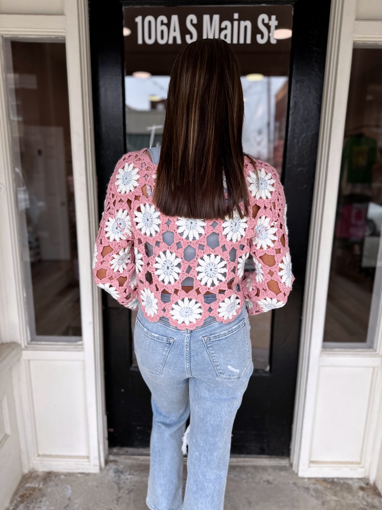 Picking Daisies Crochet Top - Pink