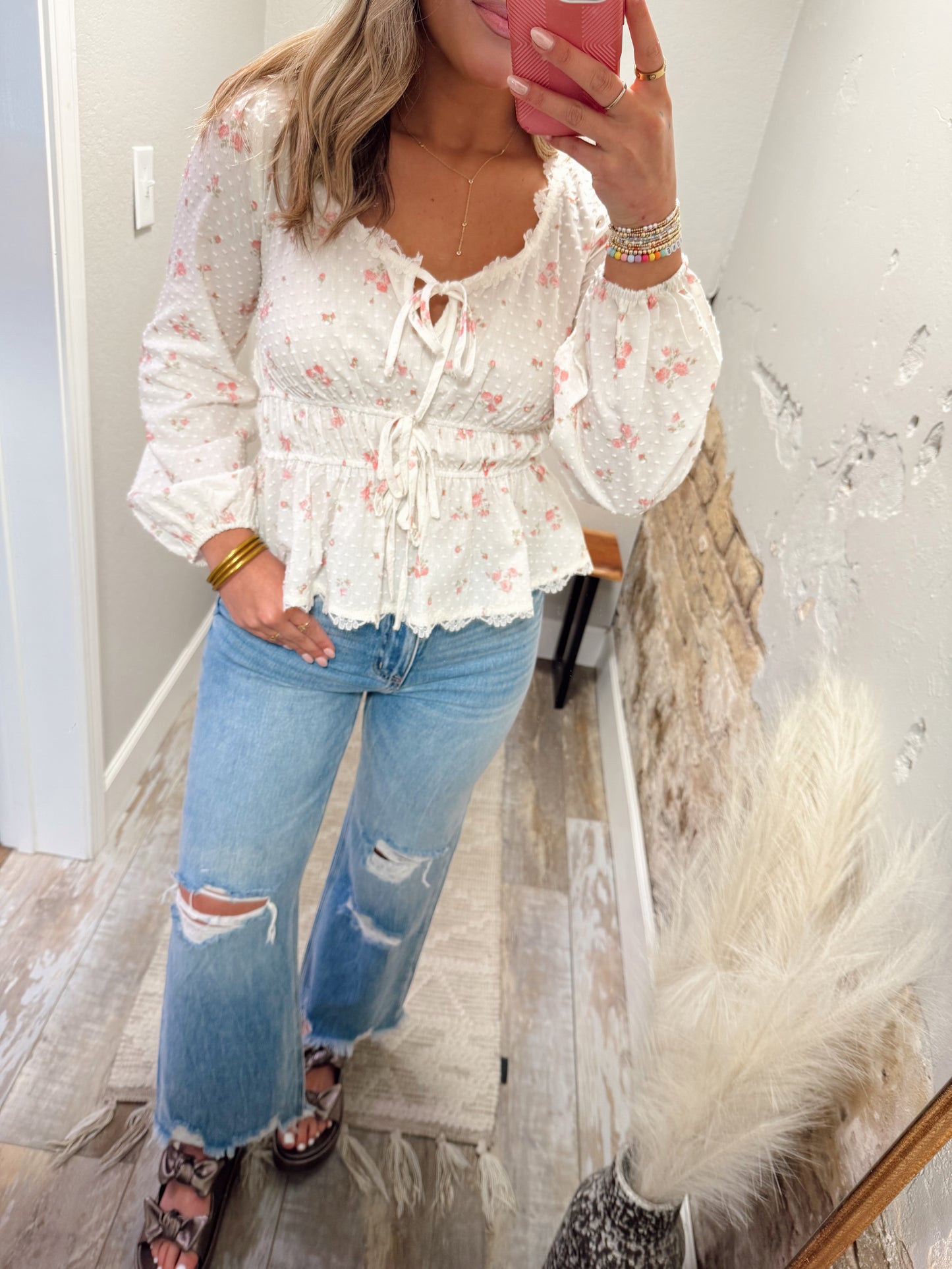 Pink Petal Lace Top