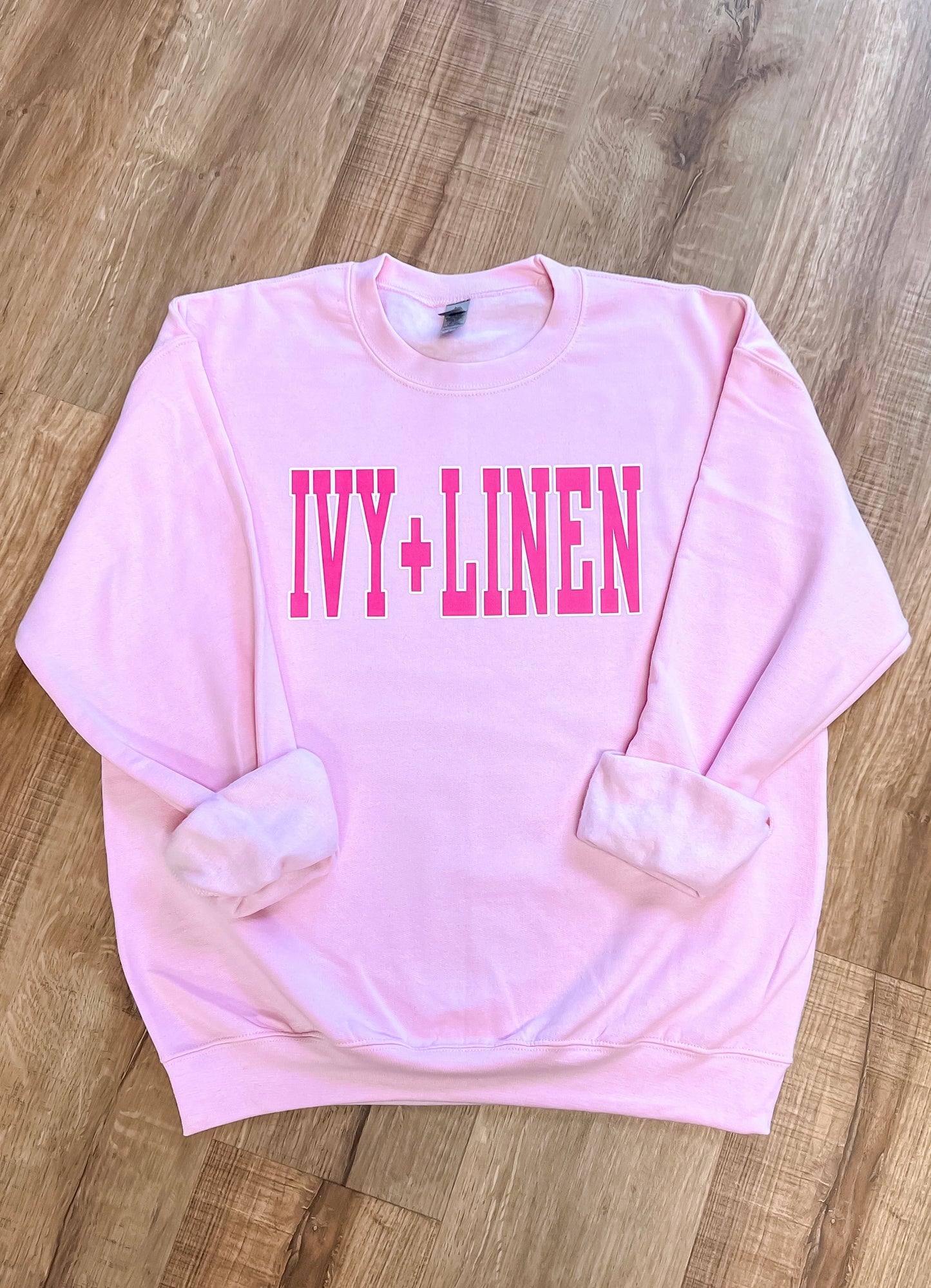 Pink Print Logo Sweatshirt - Lt Pink