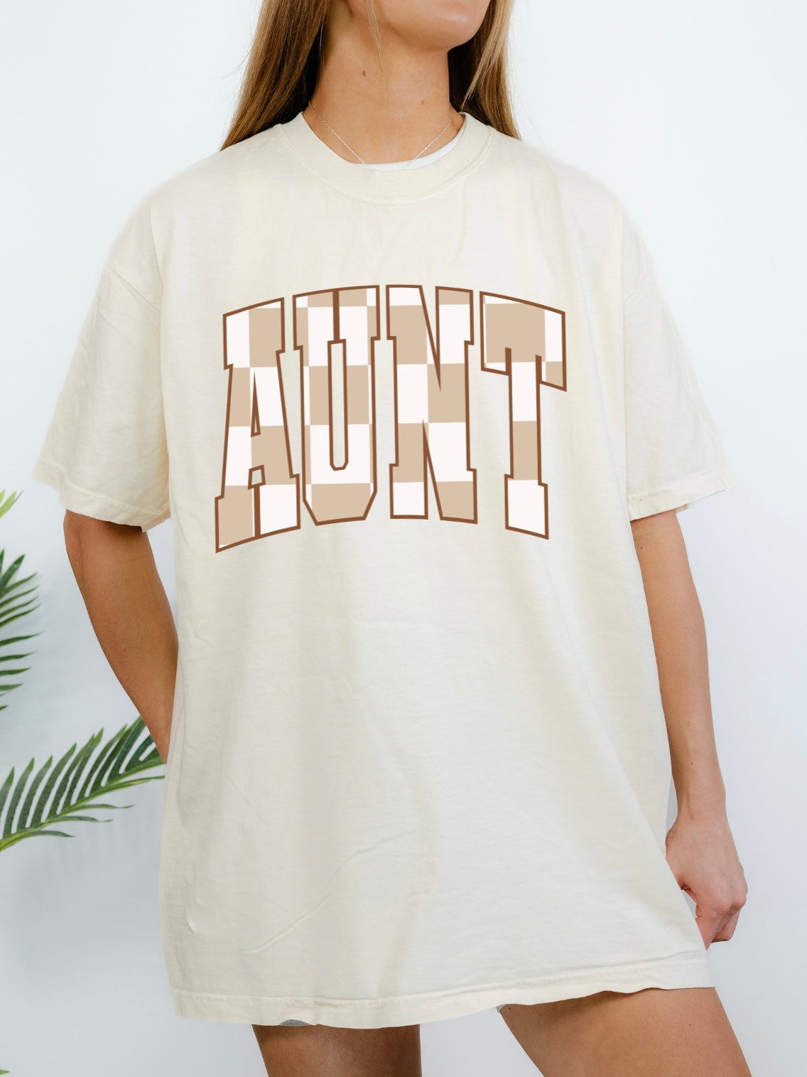 Checkered Aunt Tee