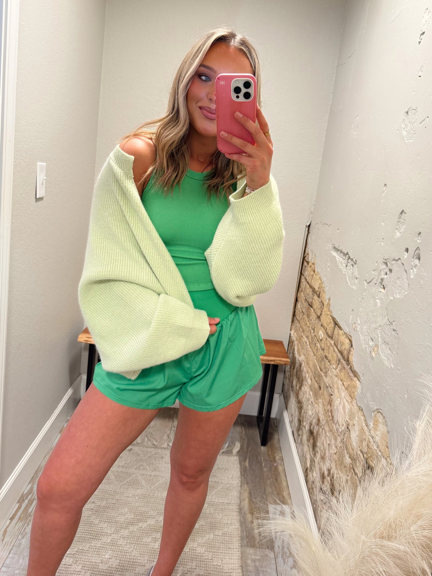 The Cardigan Shawl - Lime