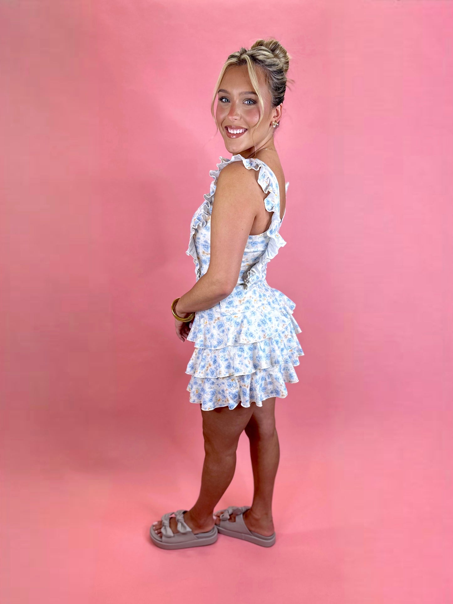 Brunch Babe Athletic Romper - Blue