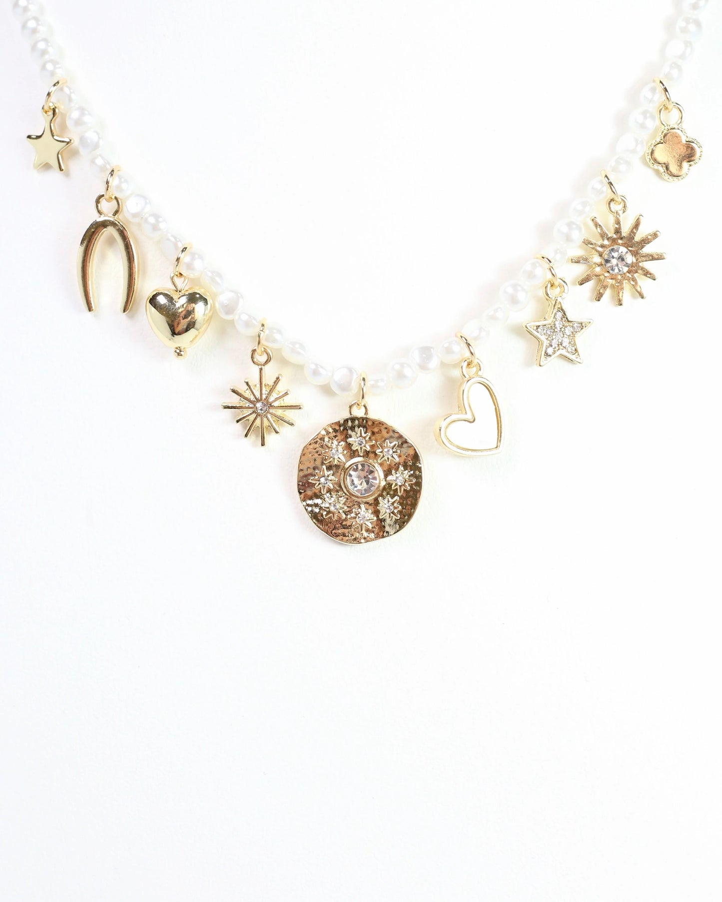 Bella Pearl Charm Necklace