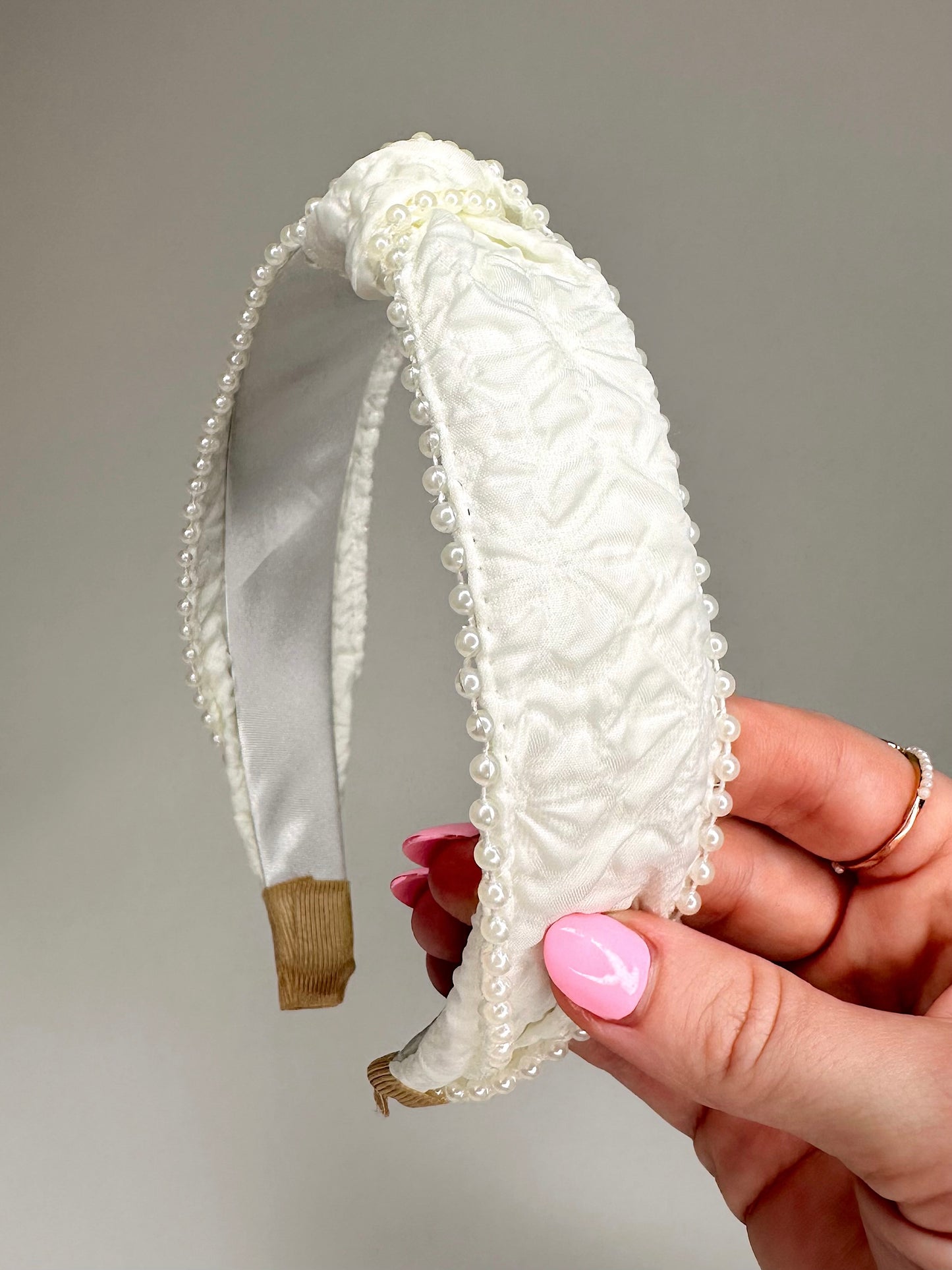 Pearl Knotted Headband - Off White