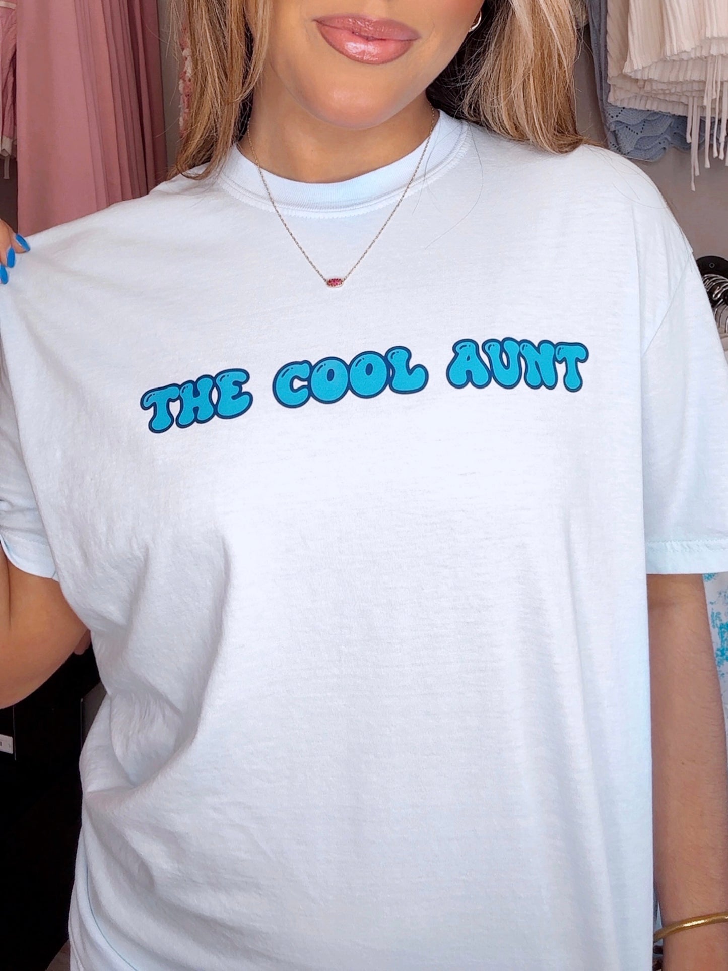 The Cool Aunt Tee - Lt Blue
