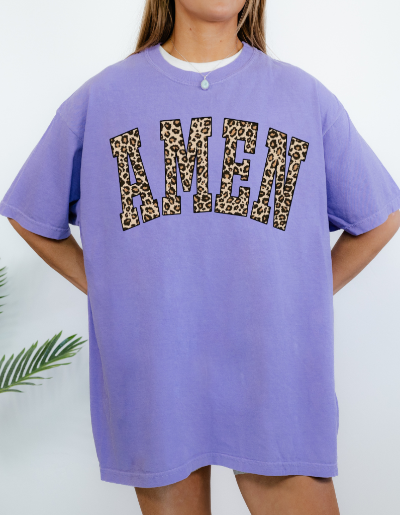 Leopard Amen Tee