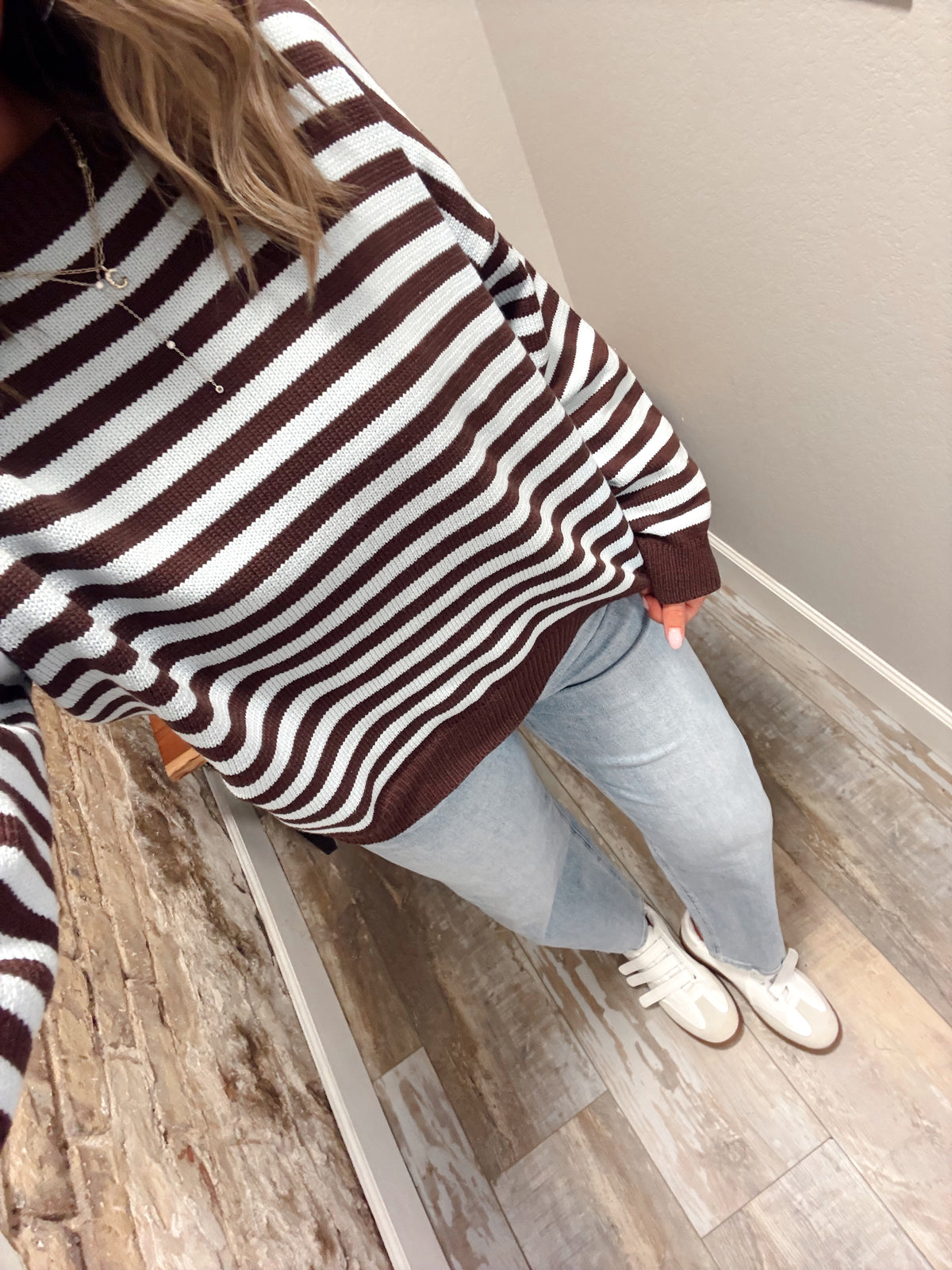Sweet Seasons Sweater - Blue/Brown