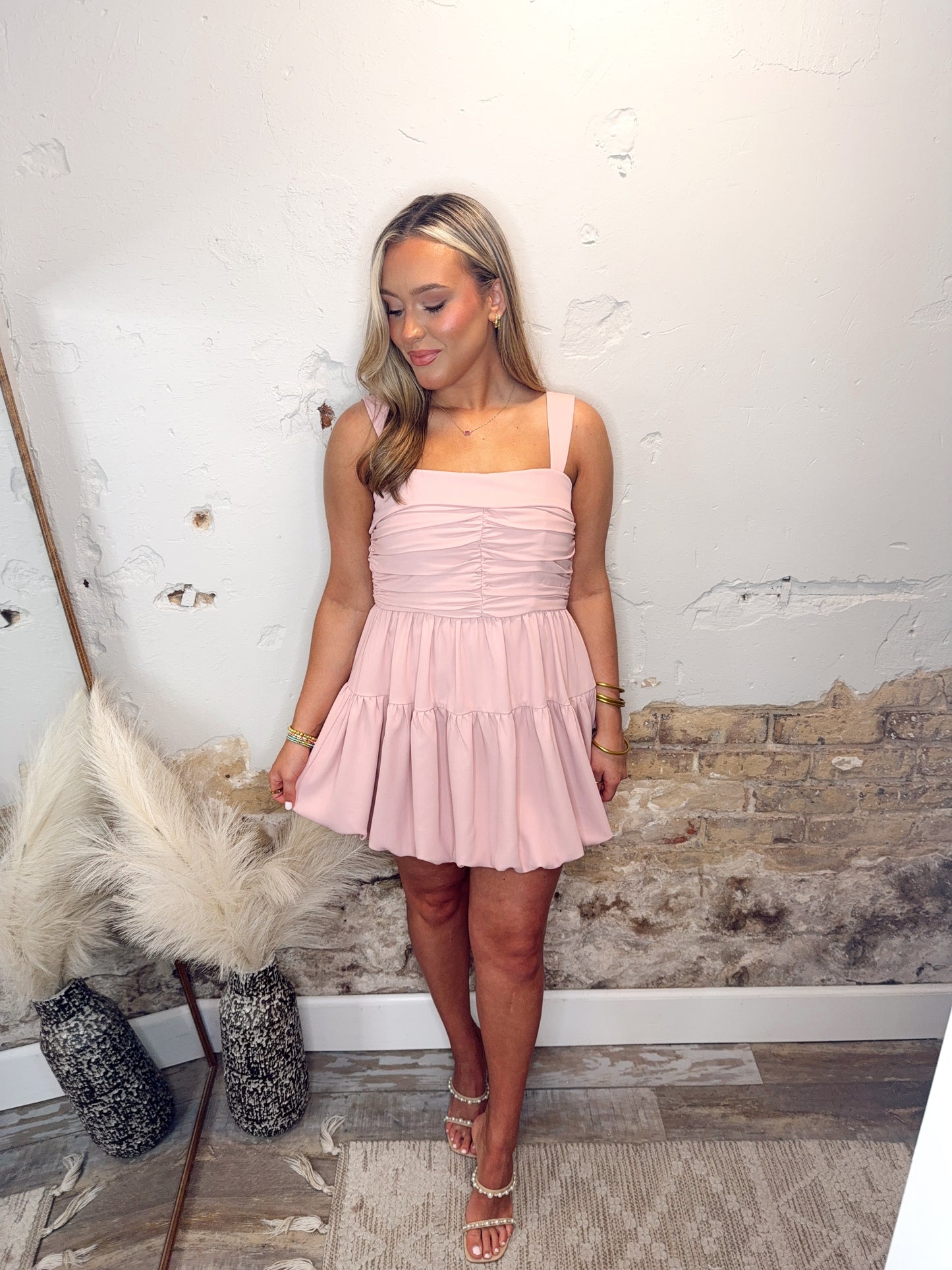 Just Stopping By Dress - Soft Pink