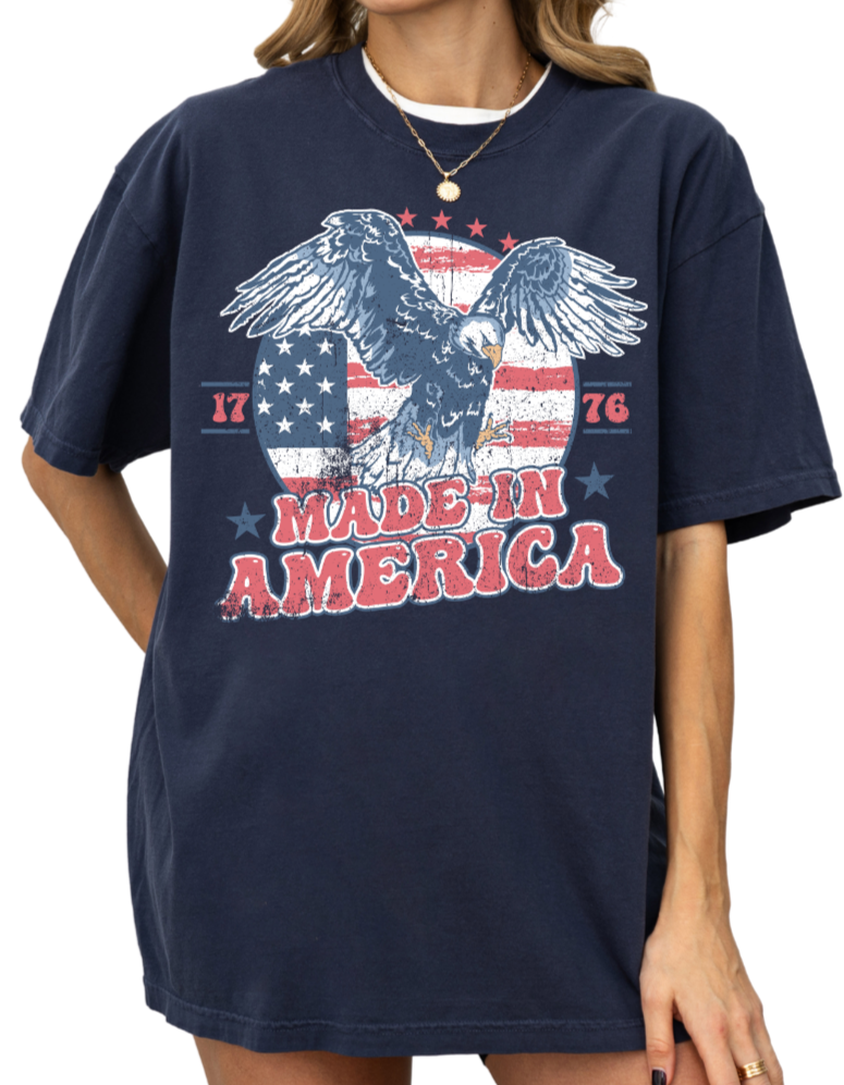 Distressed Made In America Tee