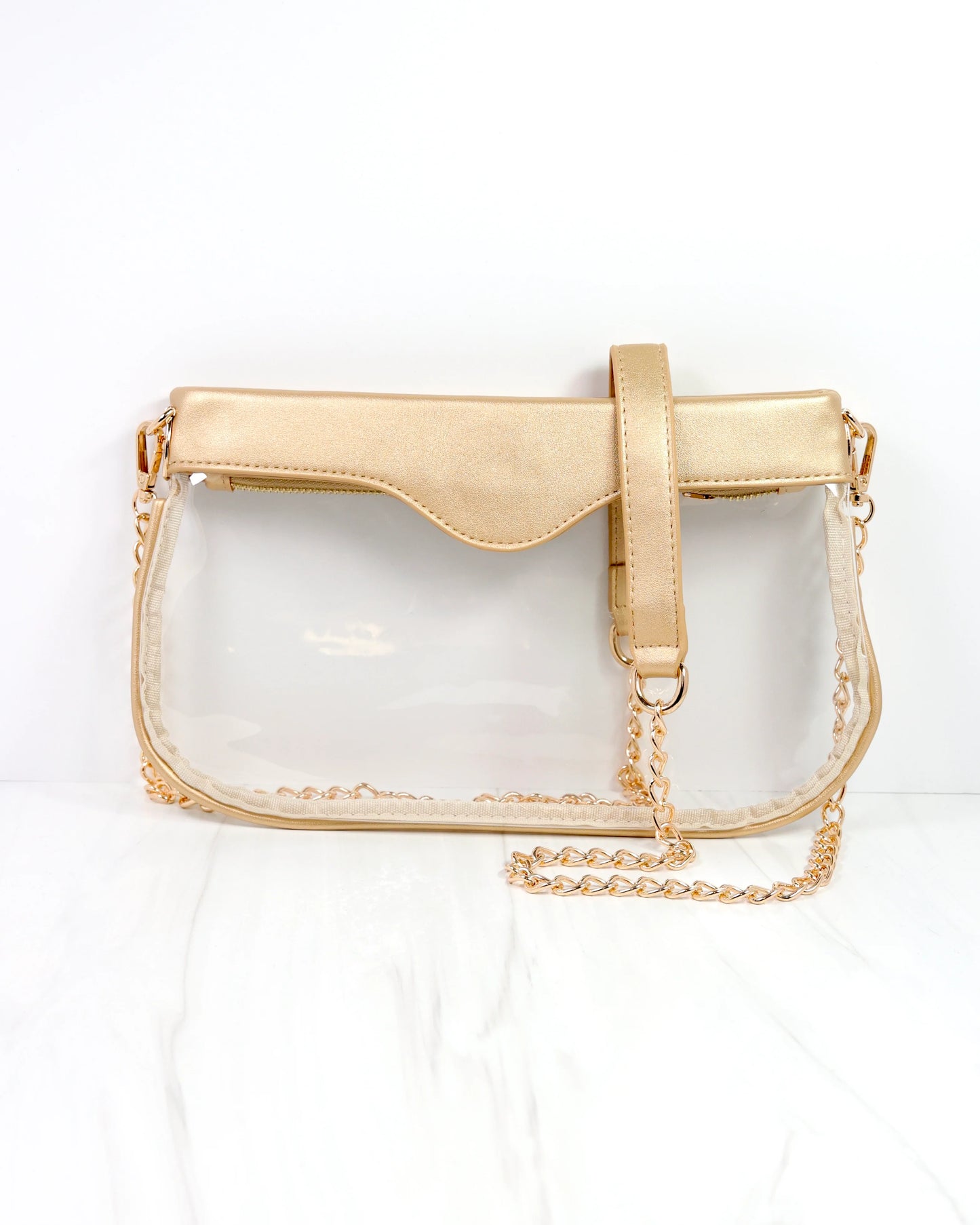 Madi Clear Crossbody - Gold