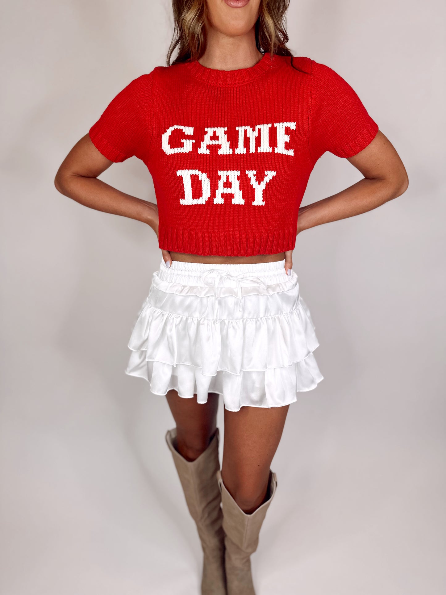 Game Day Sweater - Red/White