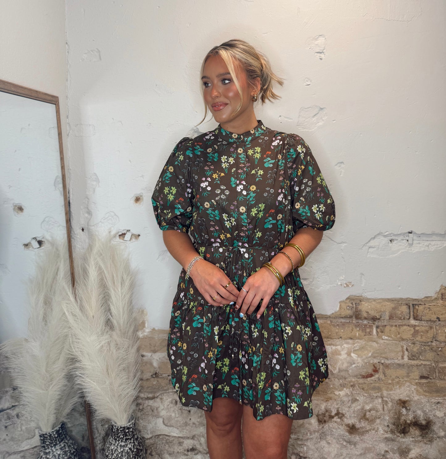 Cocoa Bloom Mini Dress