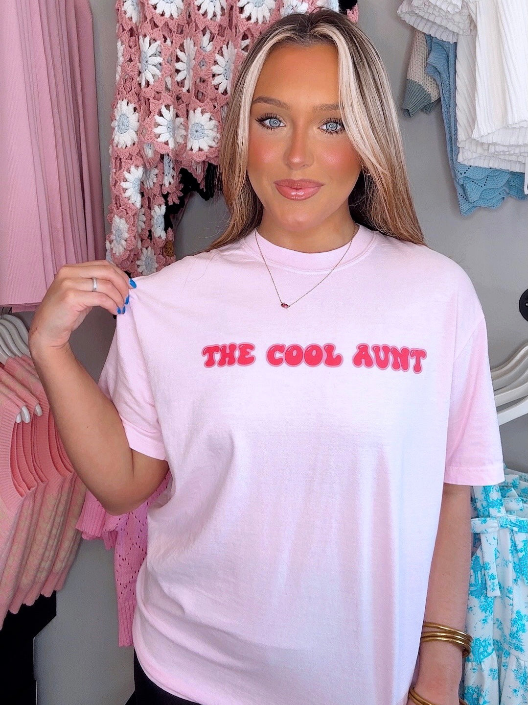 The Cool Aunt Tee - Lt Pink