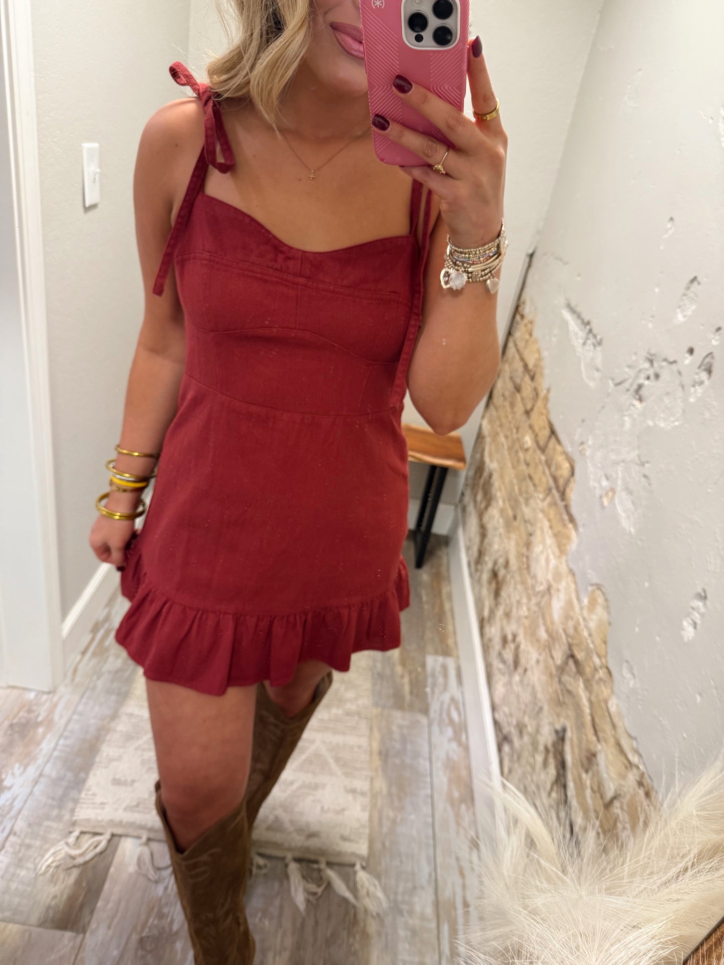 Bless Your Heart Dress - Maroon