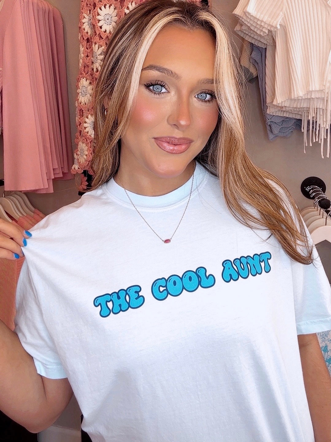 The Cool Aunt Tee - Lt Blue