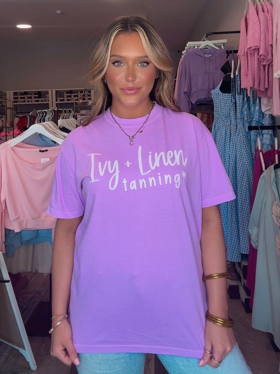 Tanning Logo Shirt - Neon Violet