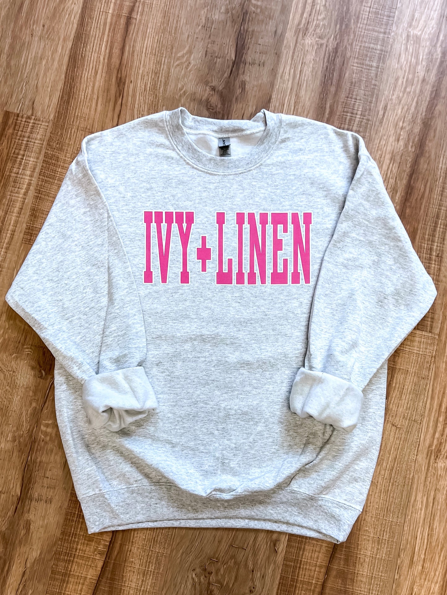 Pink Print Logo Sweatshirt - Grey