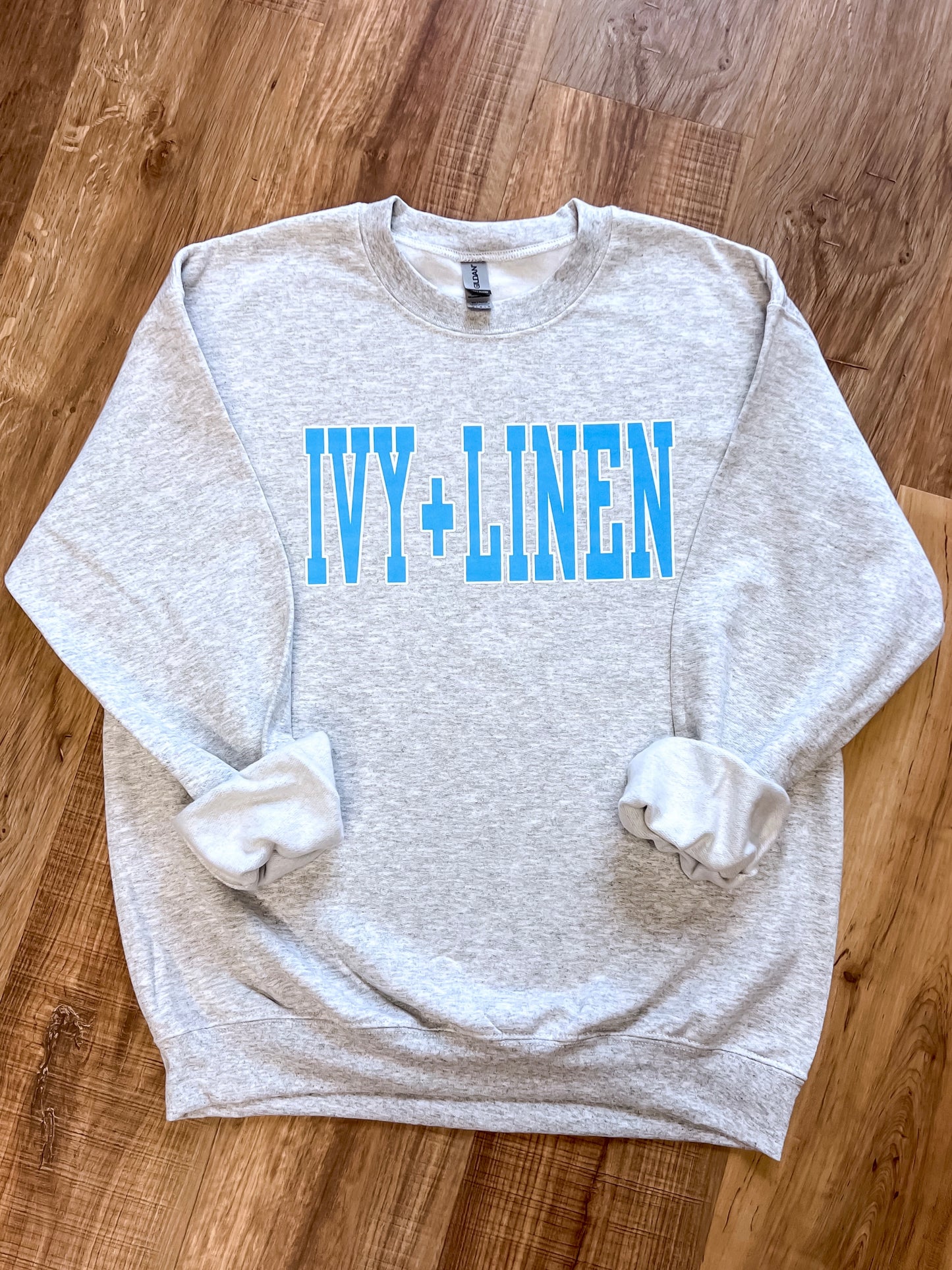Blue Print Logo Sweatshirt - Grey