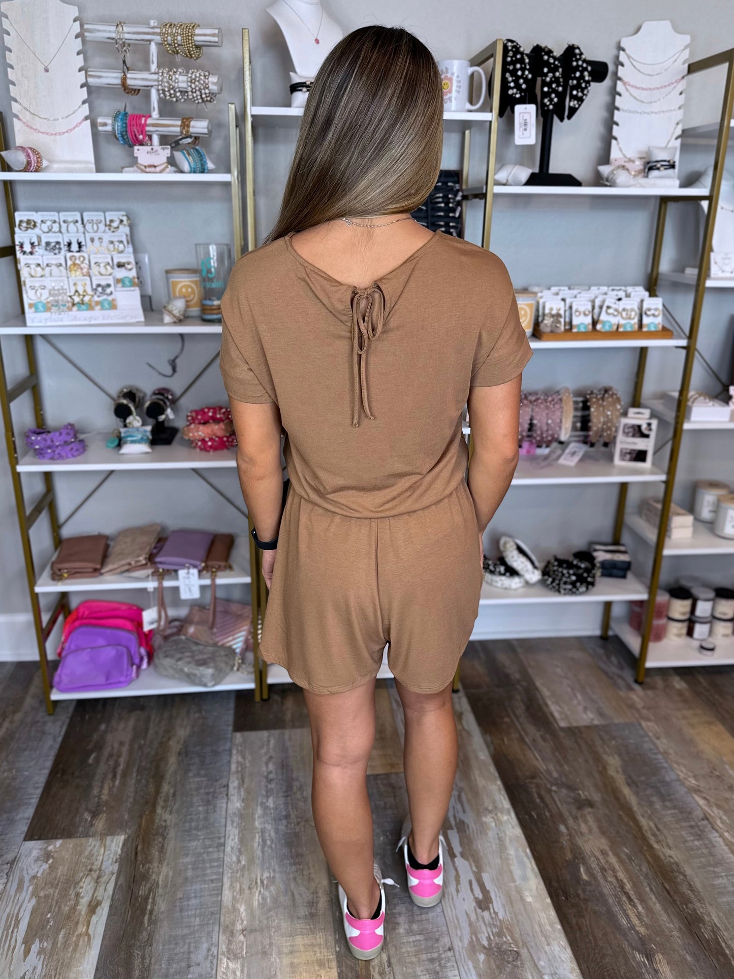 Casual Girl Romper - Camel