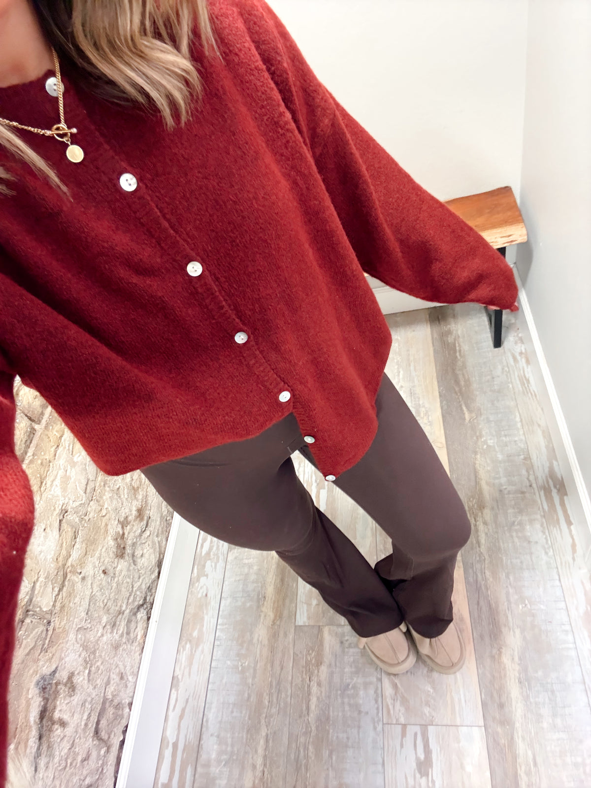 Soft Serve Cardigan - Burgundy