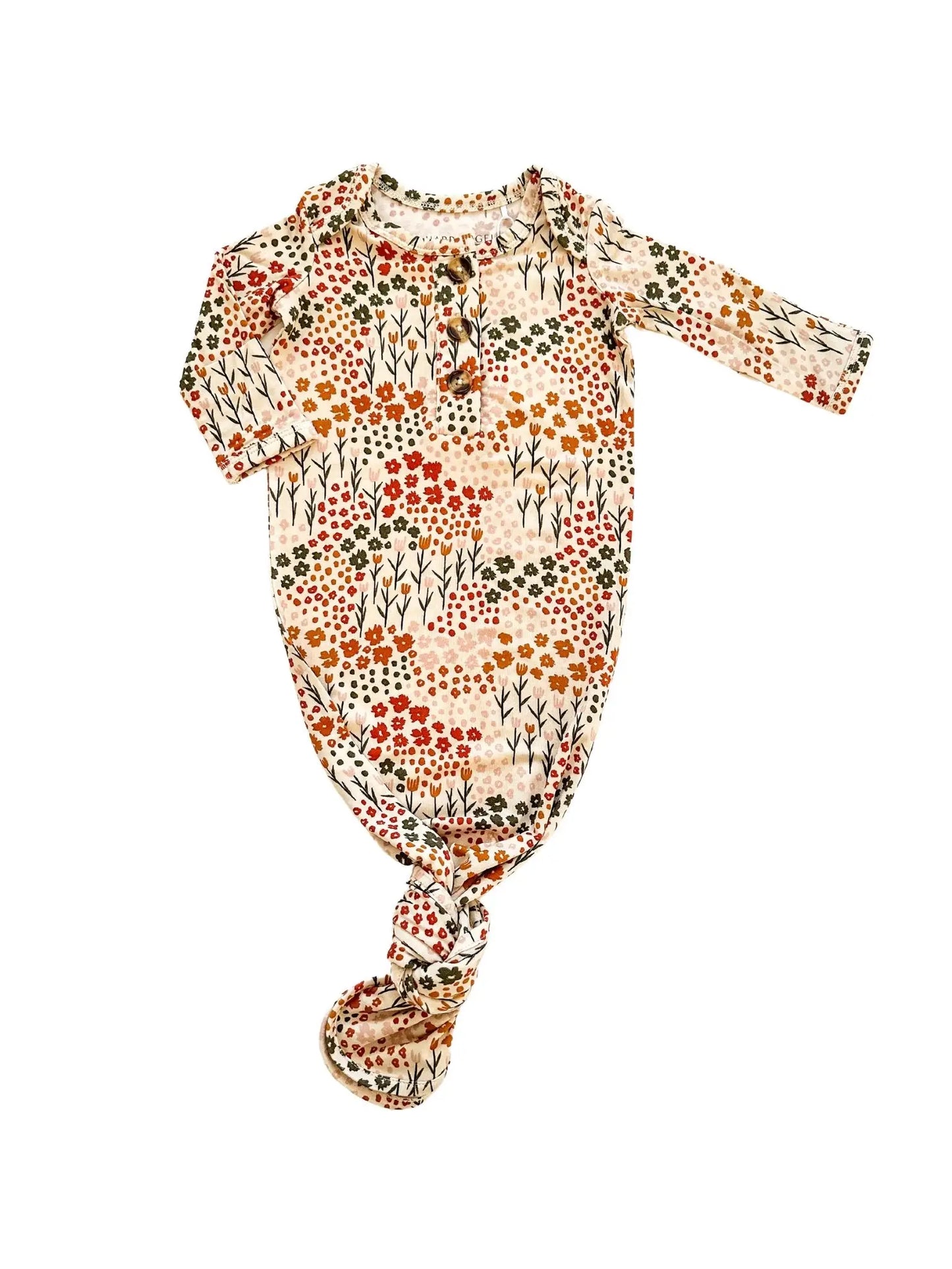 Knotted Baby Gown - Floral Field