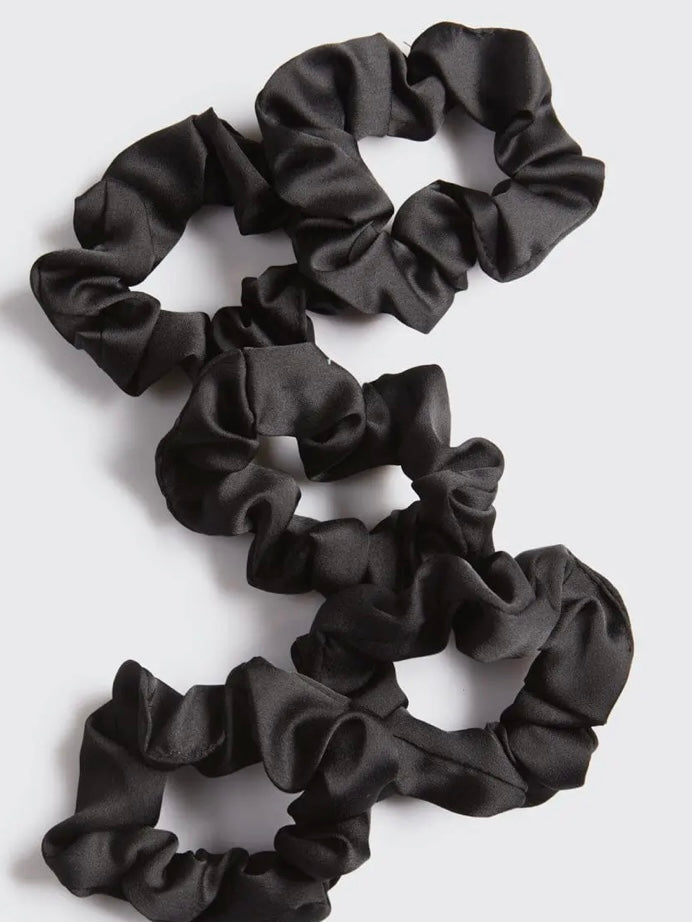 Black Satin Sleep Scrunchies