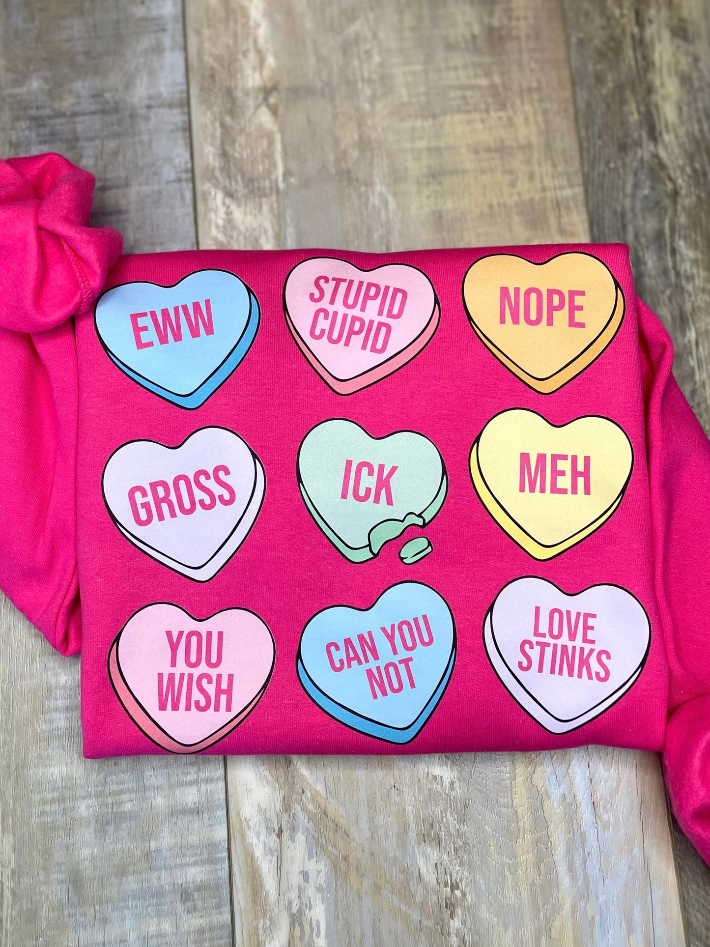 Anti-Valentine Candy Hearts Sweatshirt