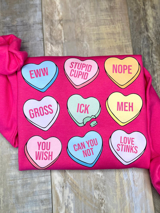 Anti-Valentine Candy Hearts Sweatshirt