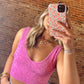 Tori Lace Tank - Pink
