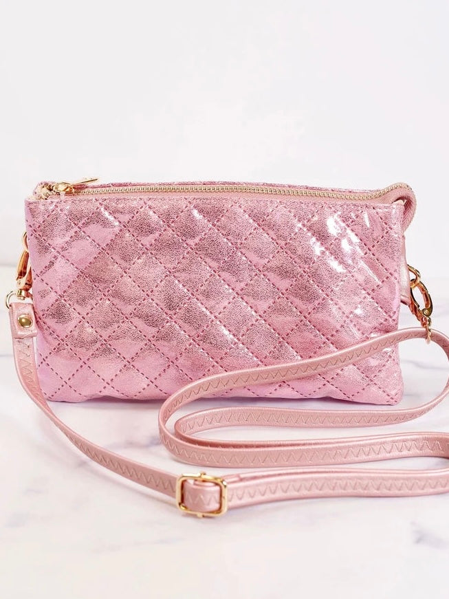 Claire Wristlet/Crossbody - Rose Pop