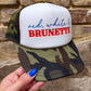 Red White & Brunette Trucker Hat