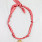 Scarf Charm Necklace - Red/White Geo