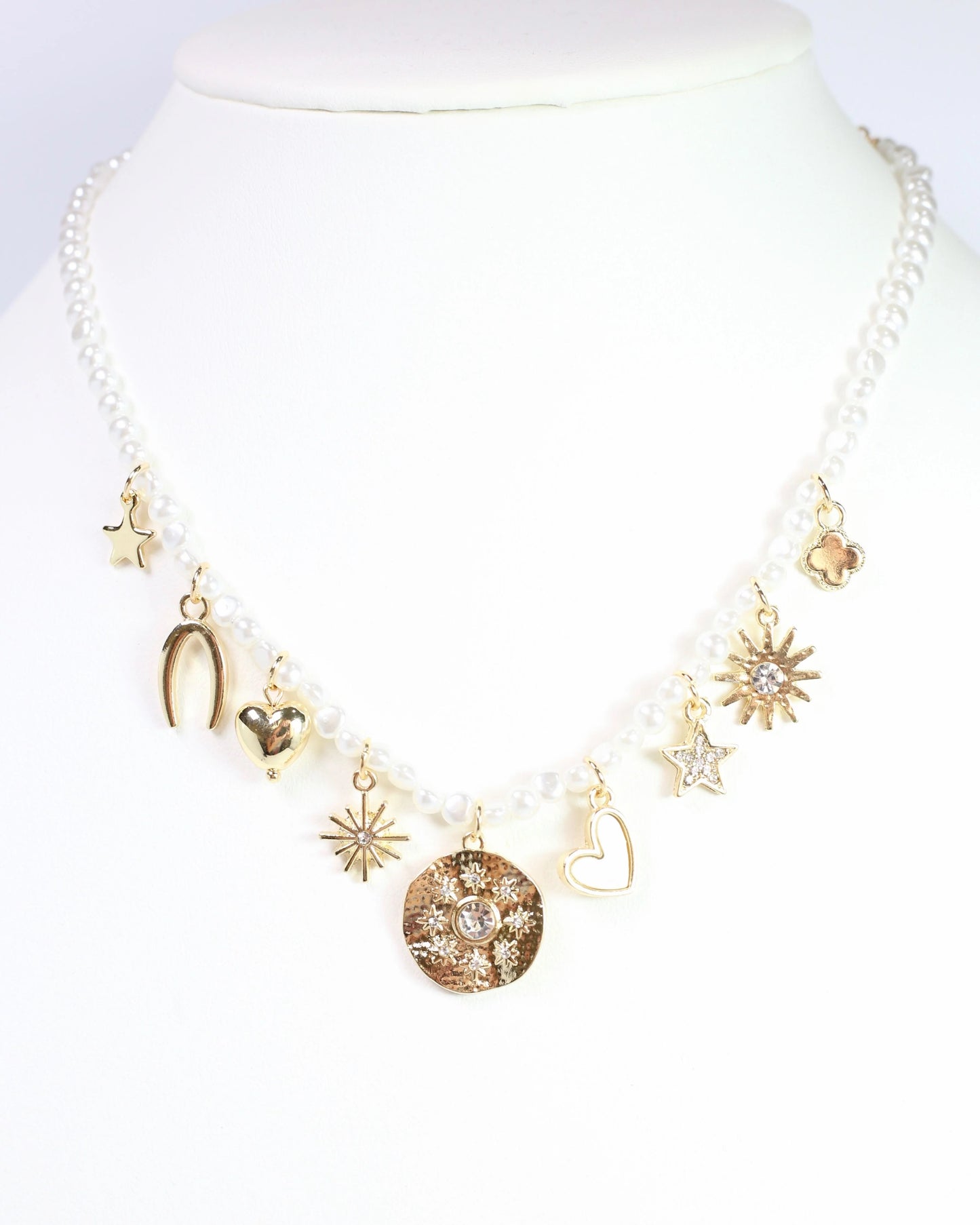 Bella Pearl Charm Necklace