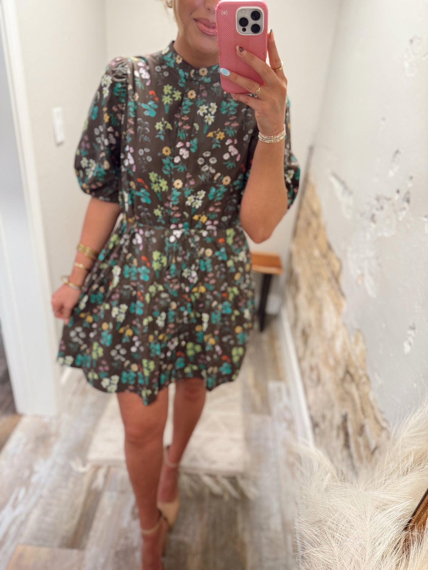 Cocoa Bloom Mini Dress