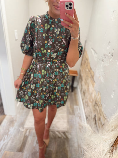 Cocoa Bloom Mini Dress