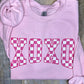 Distressed Checkered Xoxo Sweatshirt