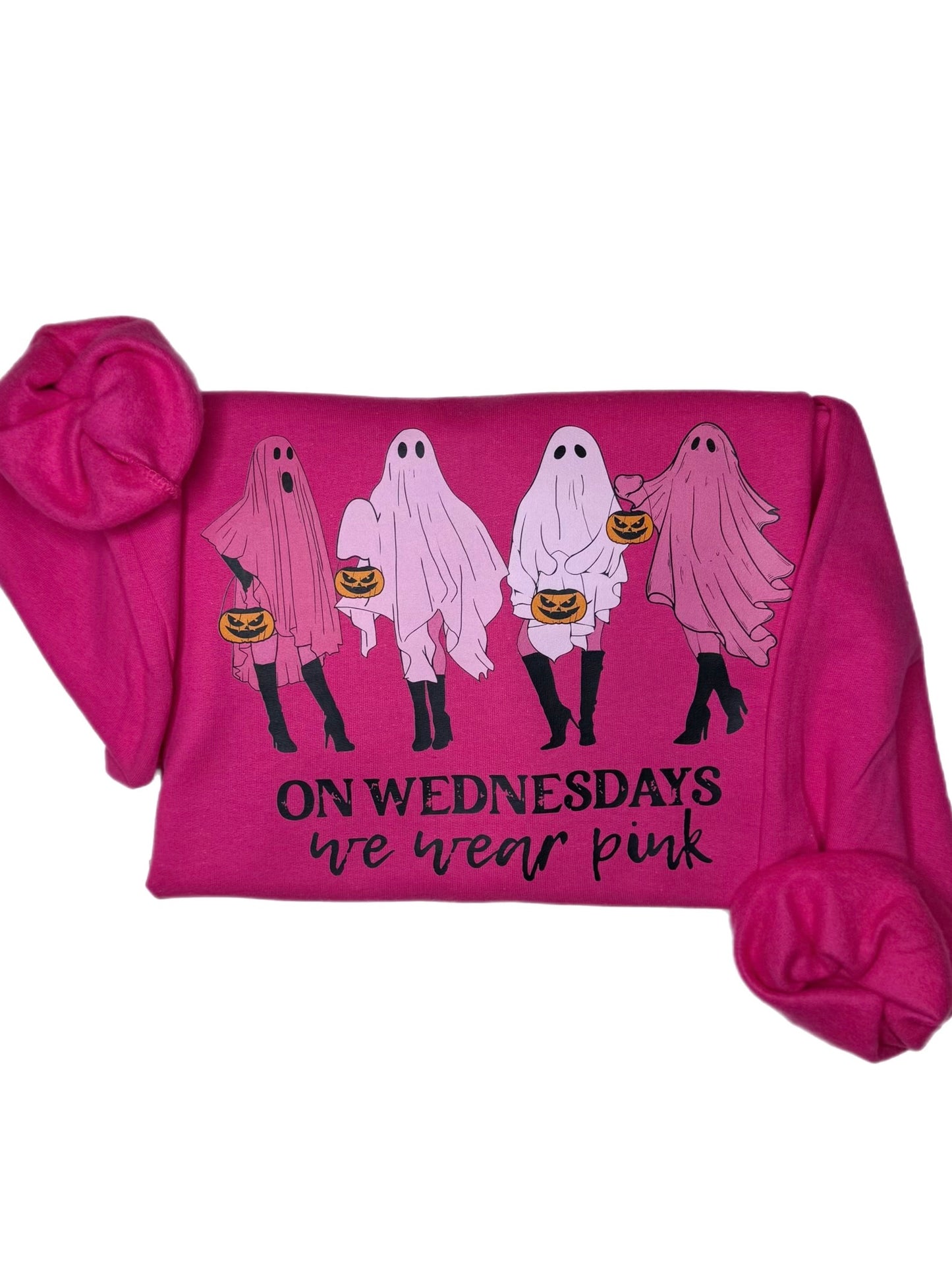 On Wednesdays We Wear Pink Halloween Sweatshirt