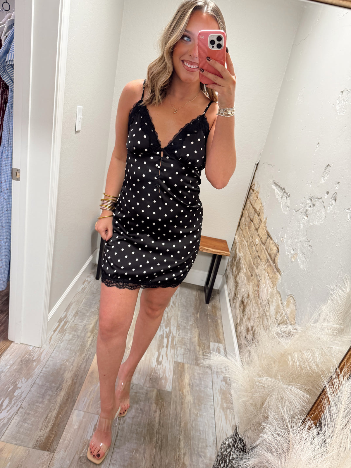 Sofia Satin Slip Dress - Black