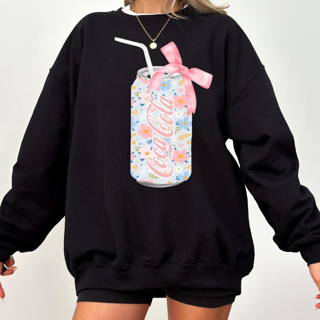 Floral Coca Cola Soda Can Sweatshirt