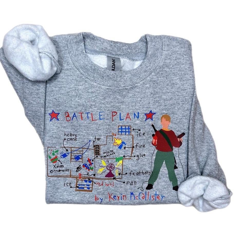 Youth Home Alone Battle Plan Christmas Sweatshirt