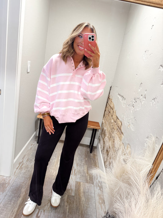 Better In Stripes Pullover - Pink