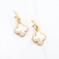 Pearl Clover Hoop Earring