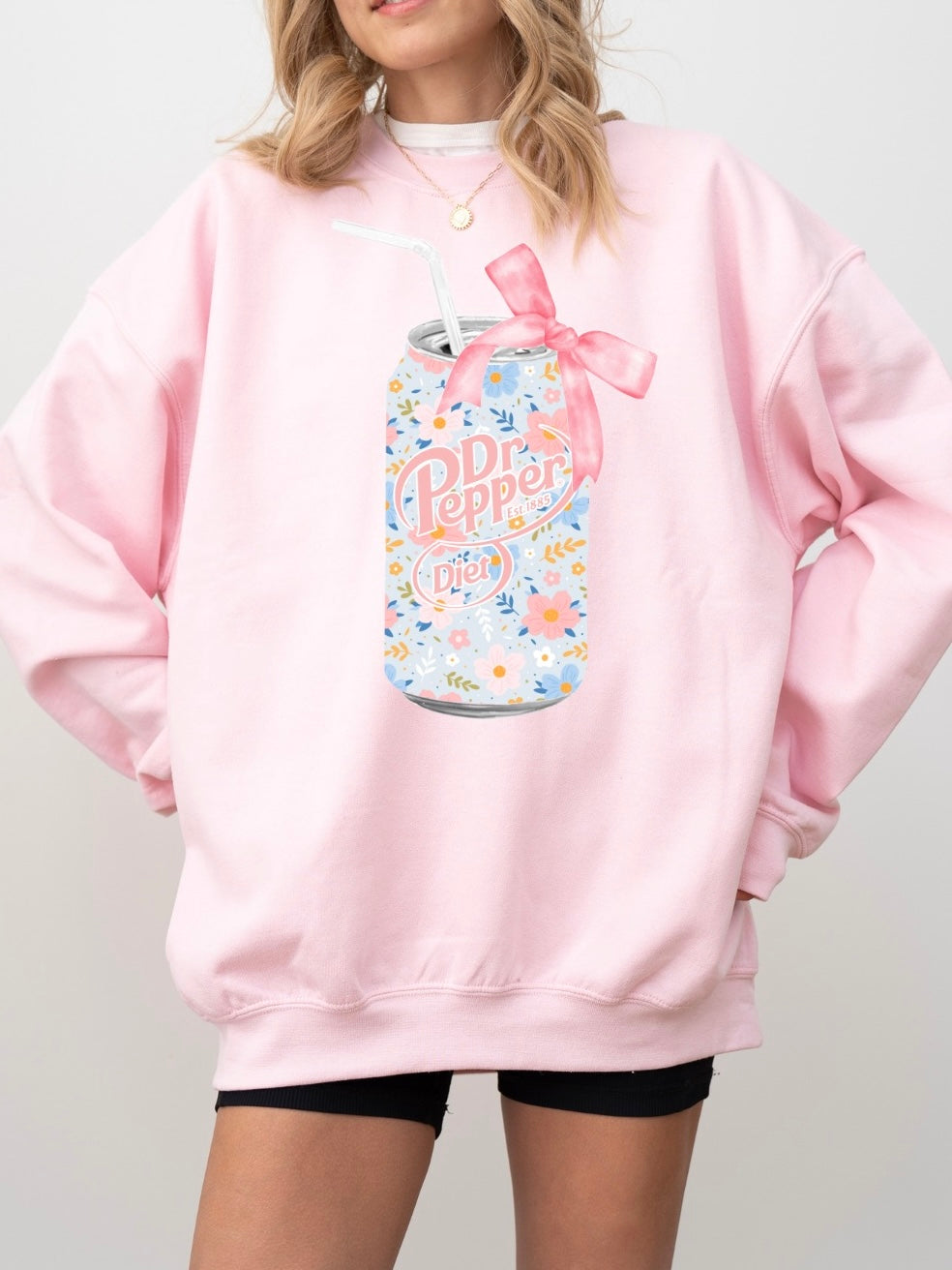 Floral Diet Dr Pepper Soda Can Sweatshirt