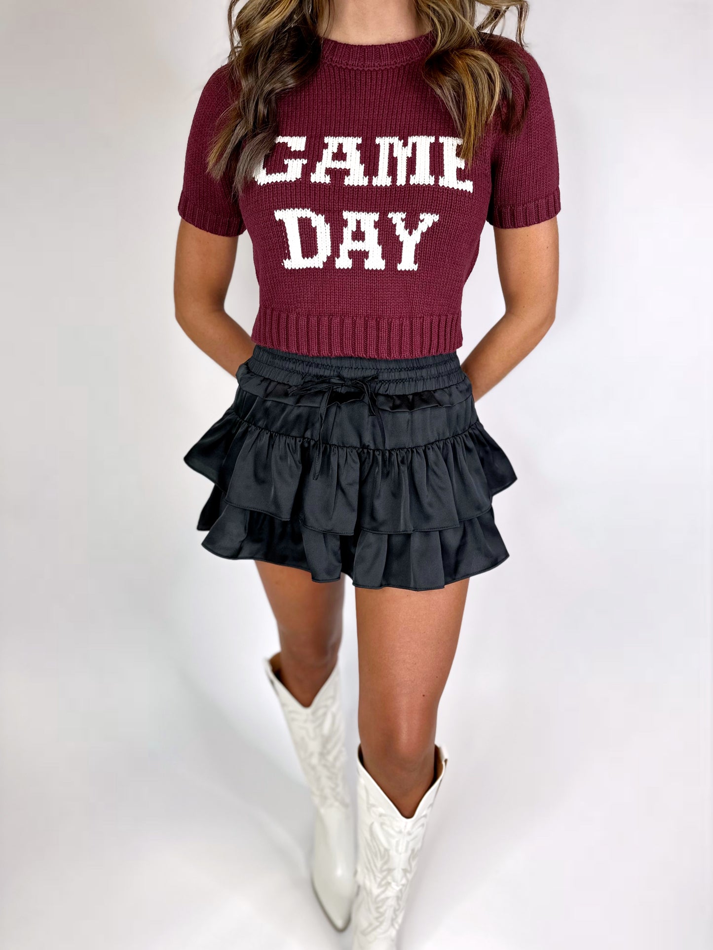 Game Day Sweater - Maroon/White