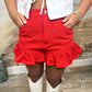 Gameday Denim Shorts - Red