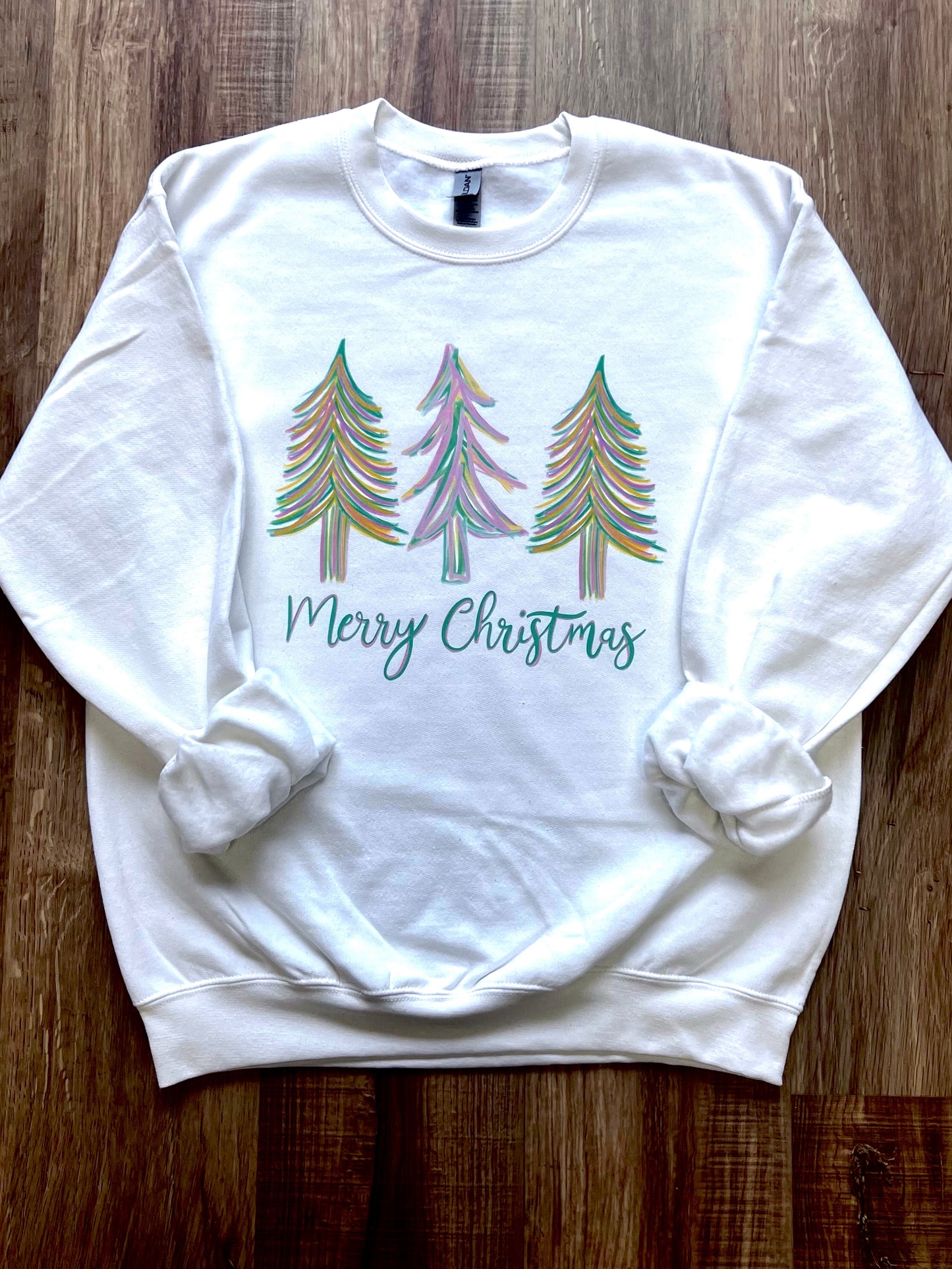 Pastel Christmas Trees Sweatshirt