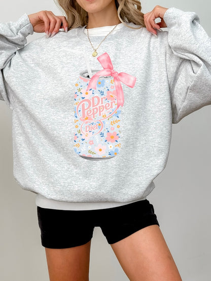 Floral Diet Dr Pepper Soda Can Sweatshirt