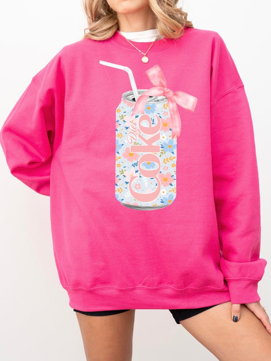 Floral Diet Coke Soda Can Sweatshirt