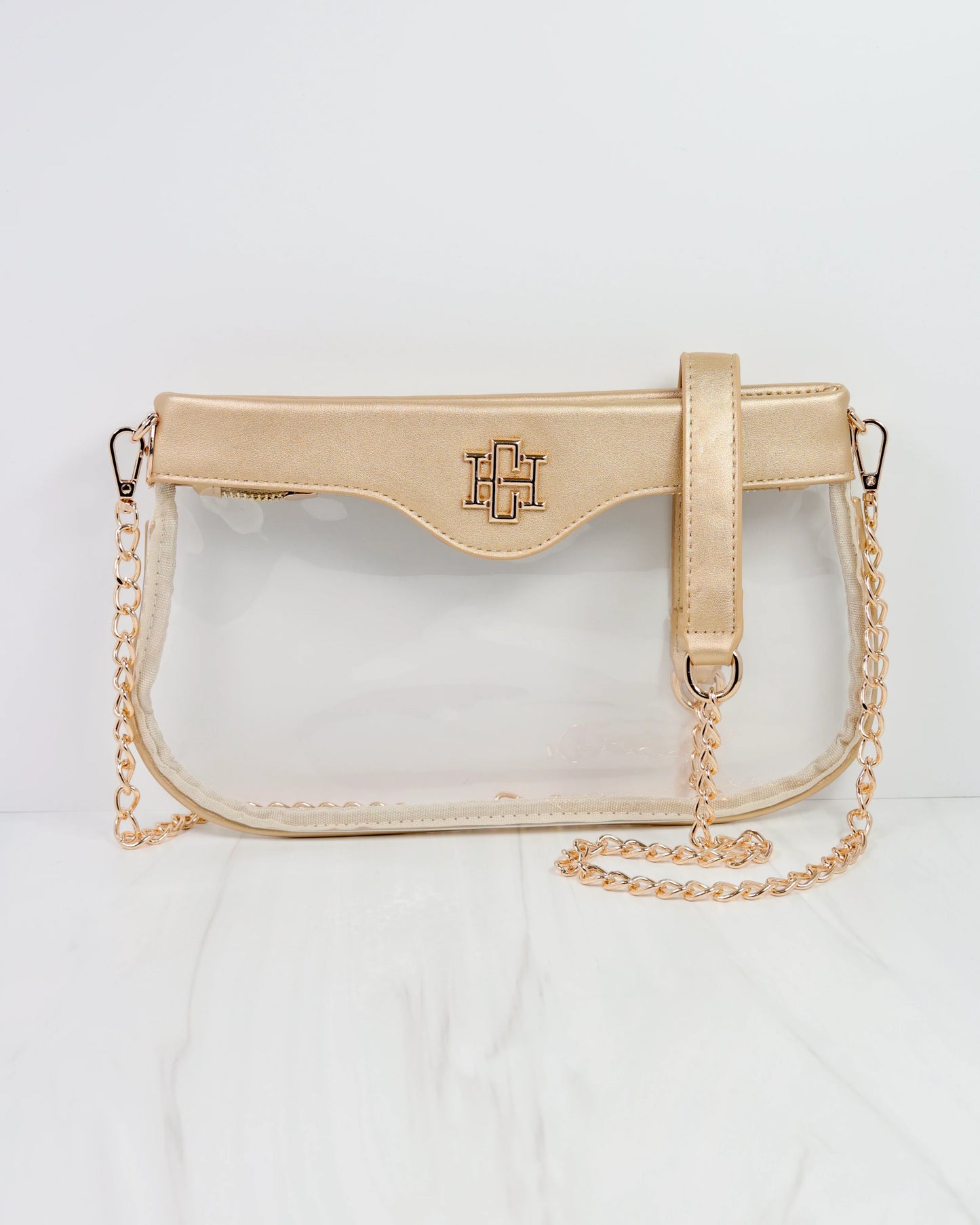 Madi Clear Crossbody - Gold