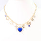 Football Charm Necklace - Royal Blue/White